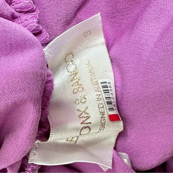 Bronx and Banco Zoe Lilac Lame Shimmer Gown | Size S - Picture 10 of 14